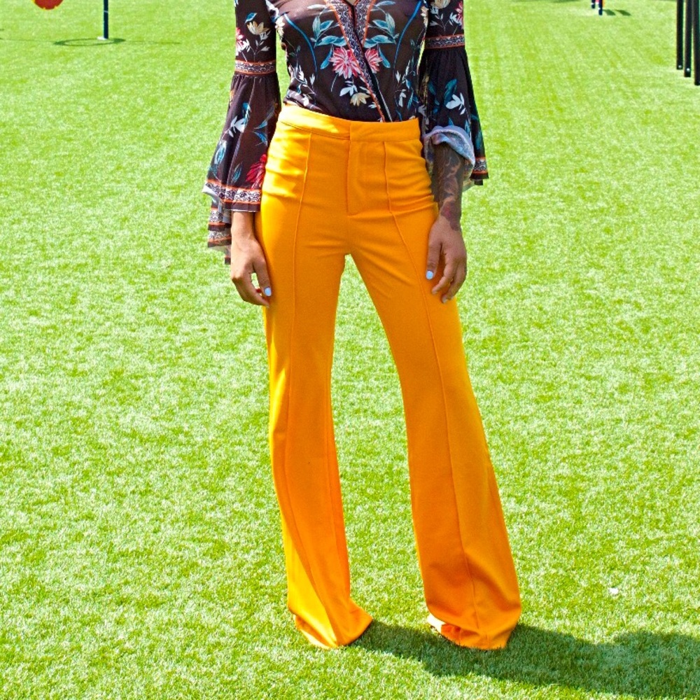 Orange Wide Leg Pants